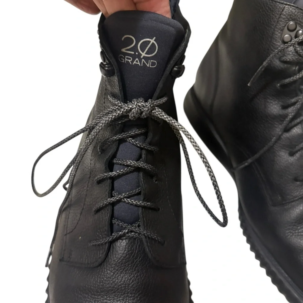Cole Haan Black pure Leather Lace-Up Boots